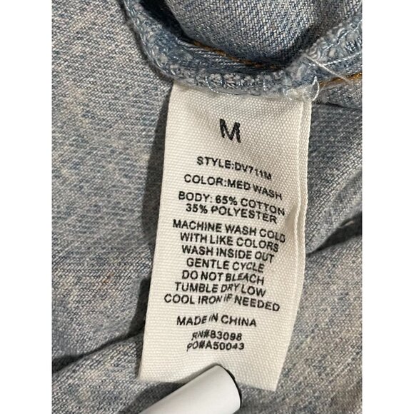 Cavalini Denim Collection Womens Medium Wash Sleeveless Vest With Button - Picture 8 of 8